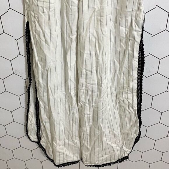 Peixoto Harriet White & Black Pinstripe Wide Leg Strapless Jumpsuit NEW SZ LG - Picture 4 of 9